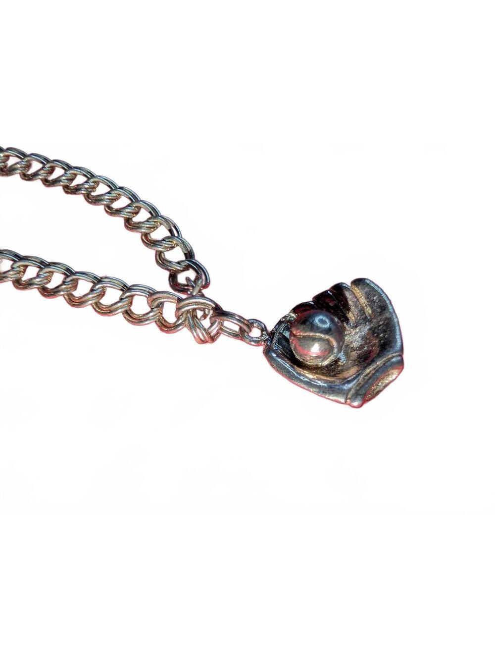 Vintage Silver .925 Baseball Glove Charm Bracelet